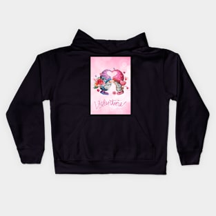 Mr&Mrs Gnome Valentine Greetings Kids Hoodie